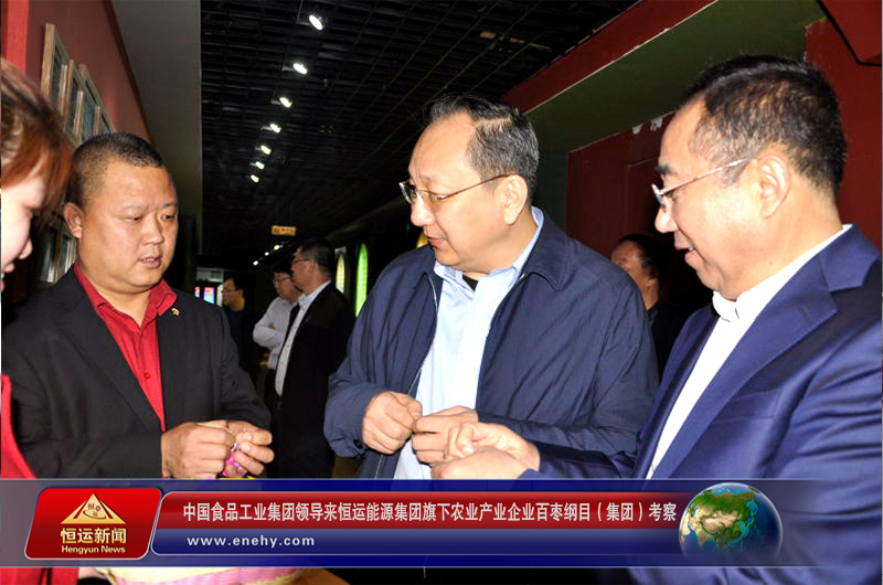 中国食品工业集团党委书记、总经理蔡永峰一行来 恒运能源集团旗下农业产业企业百枣纲目（集团）考察